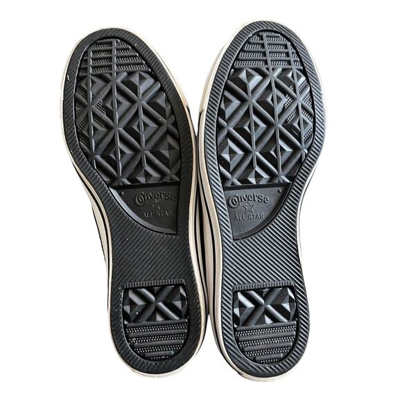 CONVERSE All Star Metallic Gray Leather Chuck Taylor Sneakers 544924C Shoes Sz 8 - Picture 9 of 12